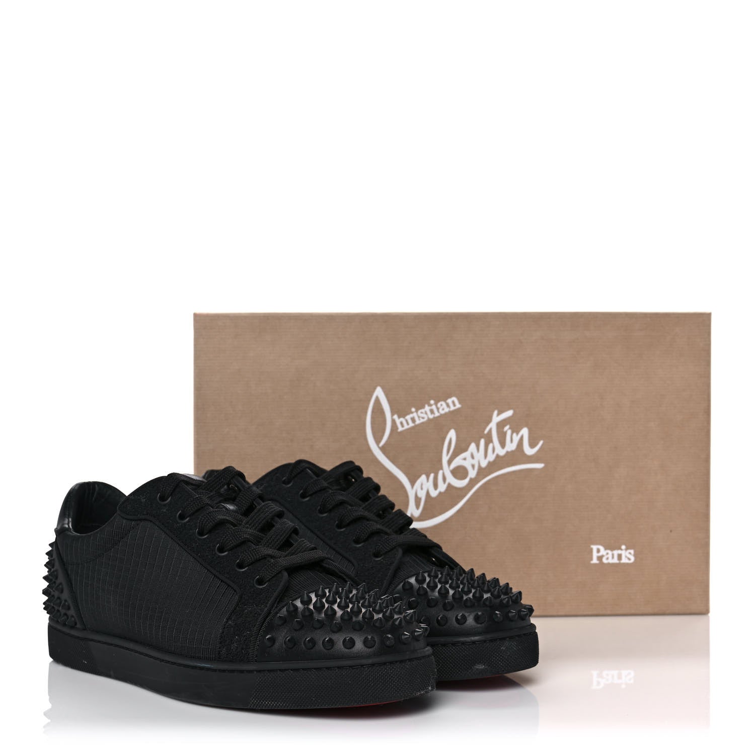 Christian Louboutin Calfskin Tissu Mens Seavaste 2 Orlato Flat Sneakers 43 Black 9 of 9