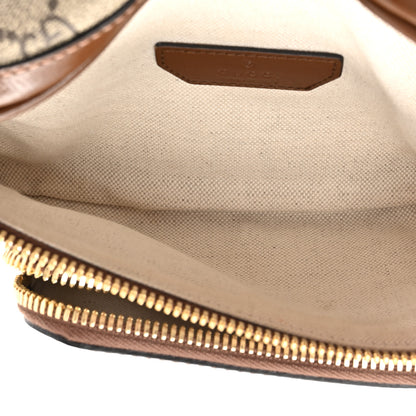 Gucci GG Supreme Monogram Textured Calfskin Retro Interlocking G Belt Bag Beige Ebony Brown Sugar 5 of 11