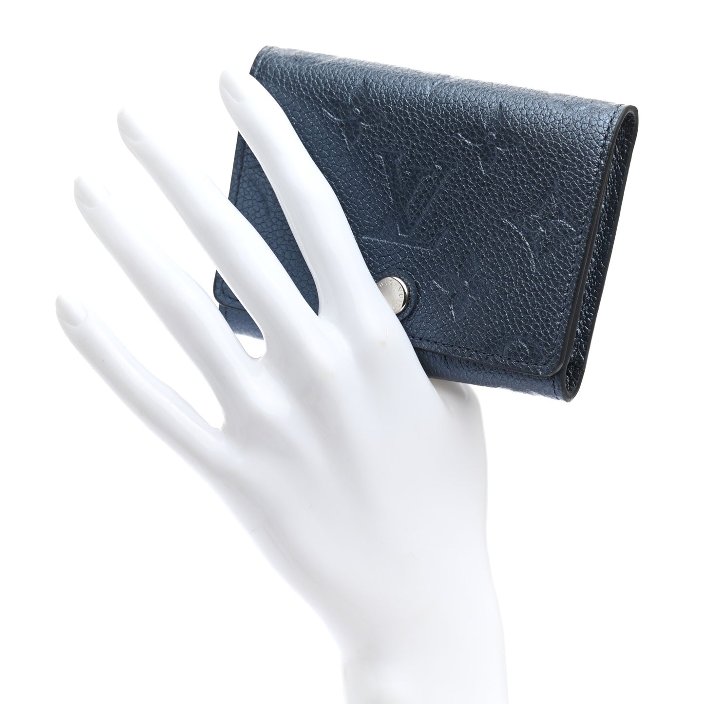 Metallic Monogram Business Card Holder Navy Nacre