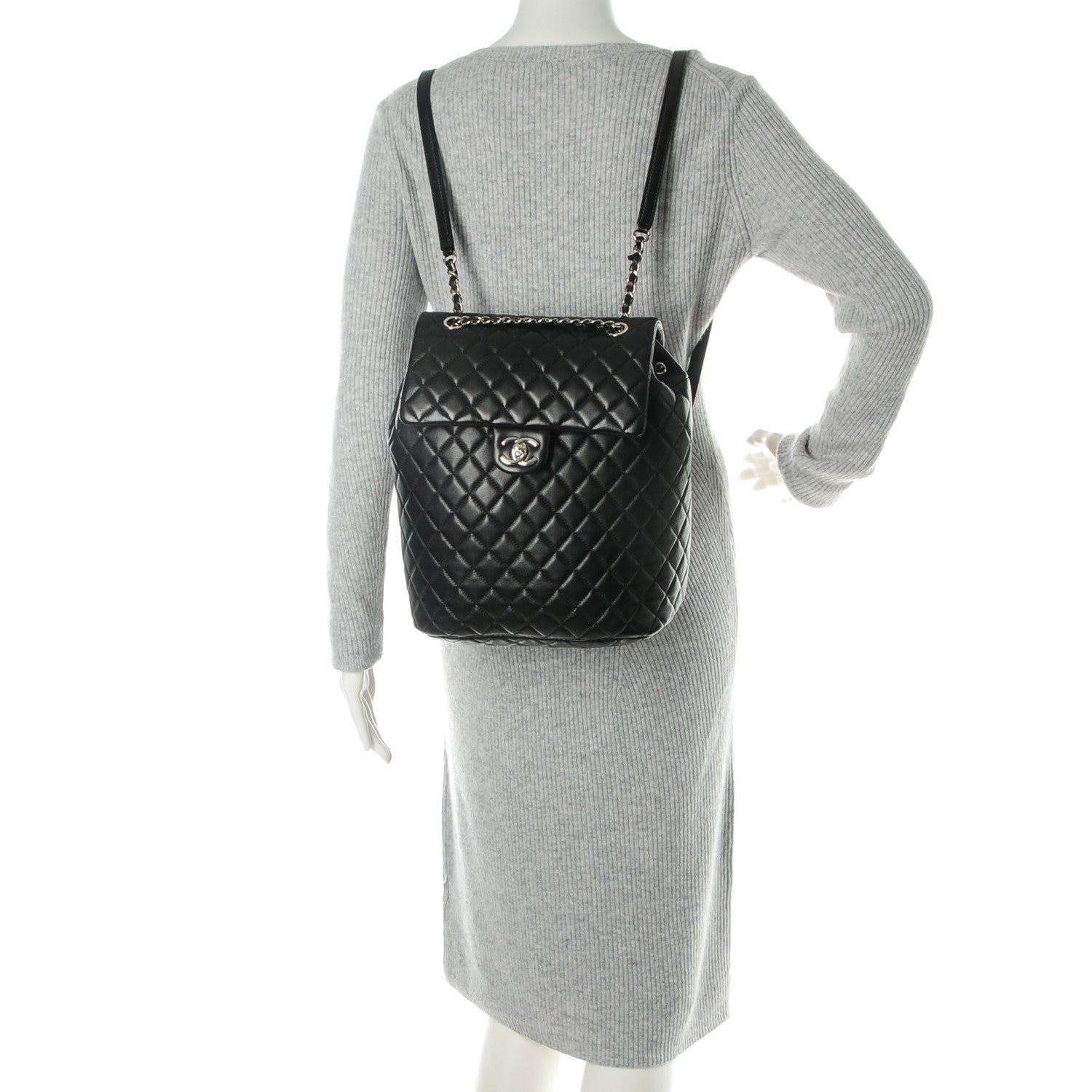 Chanel Lambskin Quilted Large Urban Spirit Backpack Black 2 of 8