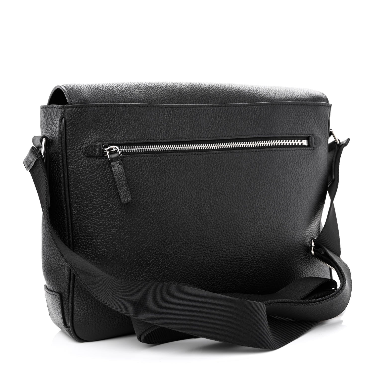 Burberry Grainy Calfskin Embossed Bruno Messenger Black 3 of 11