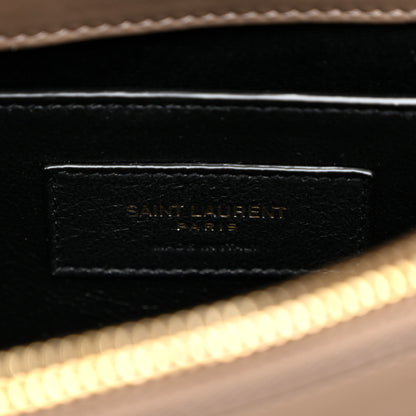 Saint Laurent Suede Calfskin Y Quilted Monogram Small Loulou Chain Satchel Taupe 6 of 11
