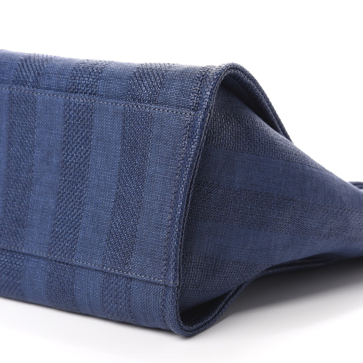 Mixed Fibers Striped Medium Deauville Tote Navy Blue