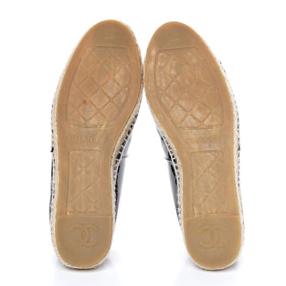 Chanel Patent CC Espadrilles 38 Black 5 of 9