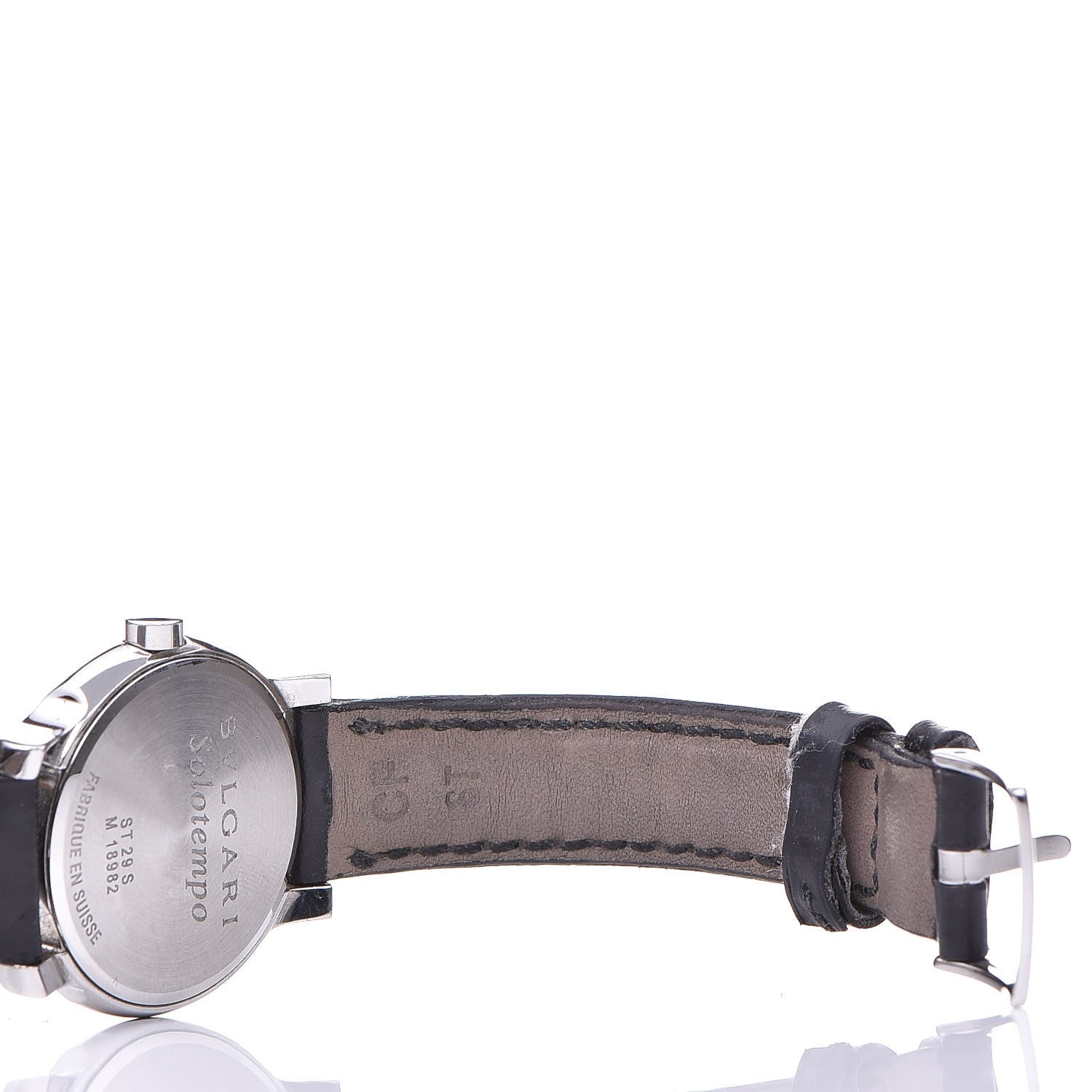 Bulgari Stainless Steel Calfskin 29mm Solotempo Quartz Watch Black 7 of 8
