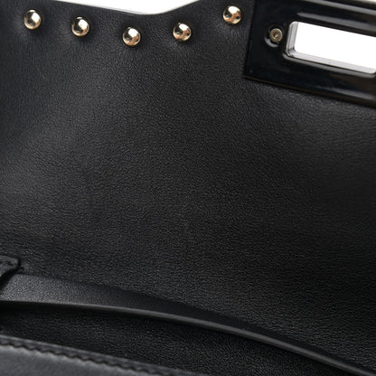 Valentino Garavani Vitello Monochrome Medium Rockstud Flip Lock Crossbody Bag Black 11 of 11