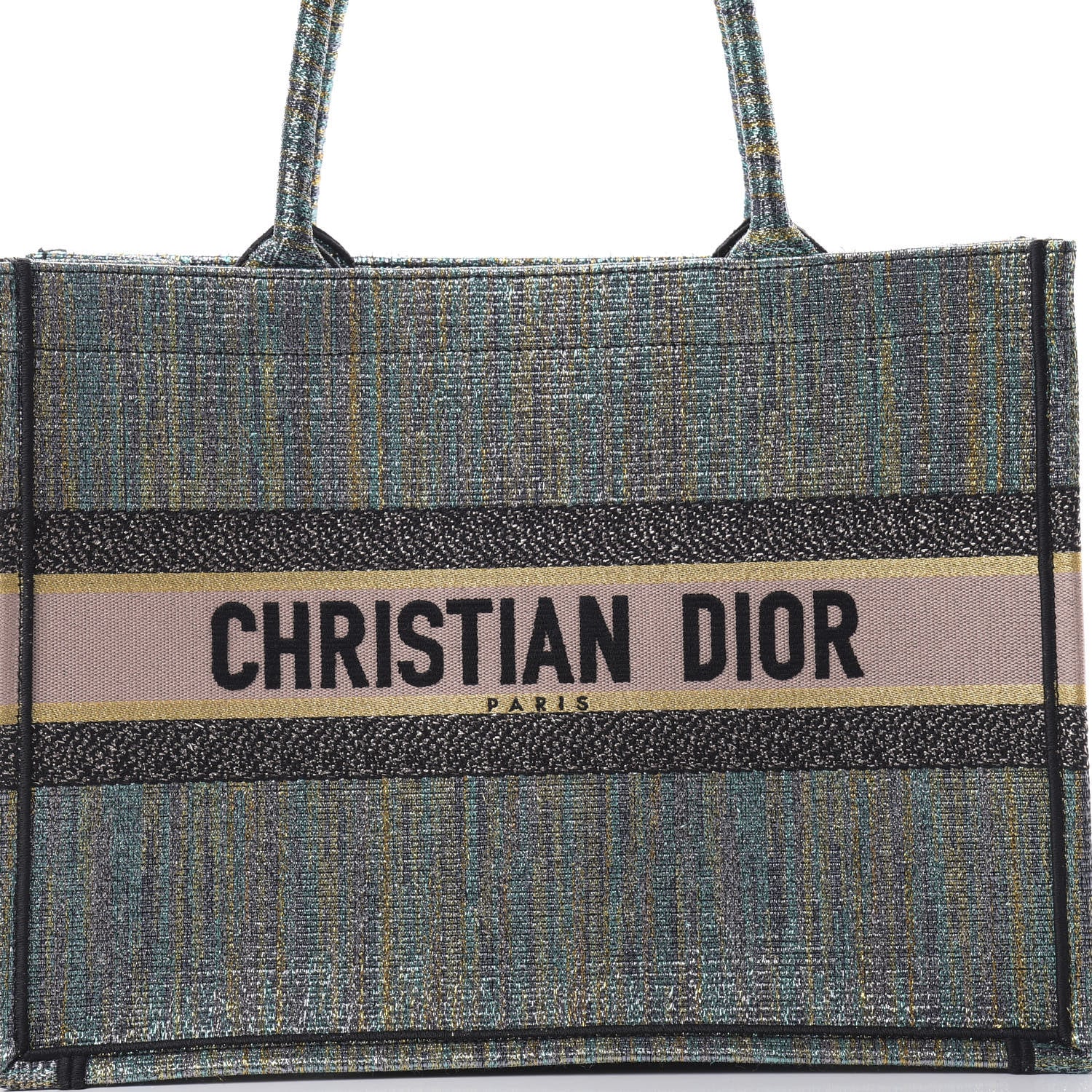 Christian Dior Metallic Toile Medium Middle East Rose Gold Book Tote 8 of 10