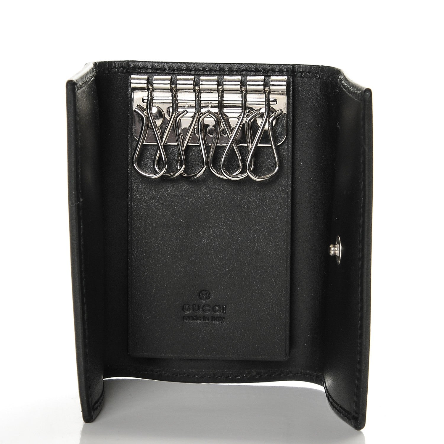 Gucci Denim Monogram 6 Key Holder Case Black 5 of 6