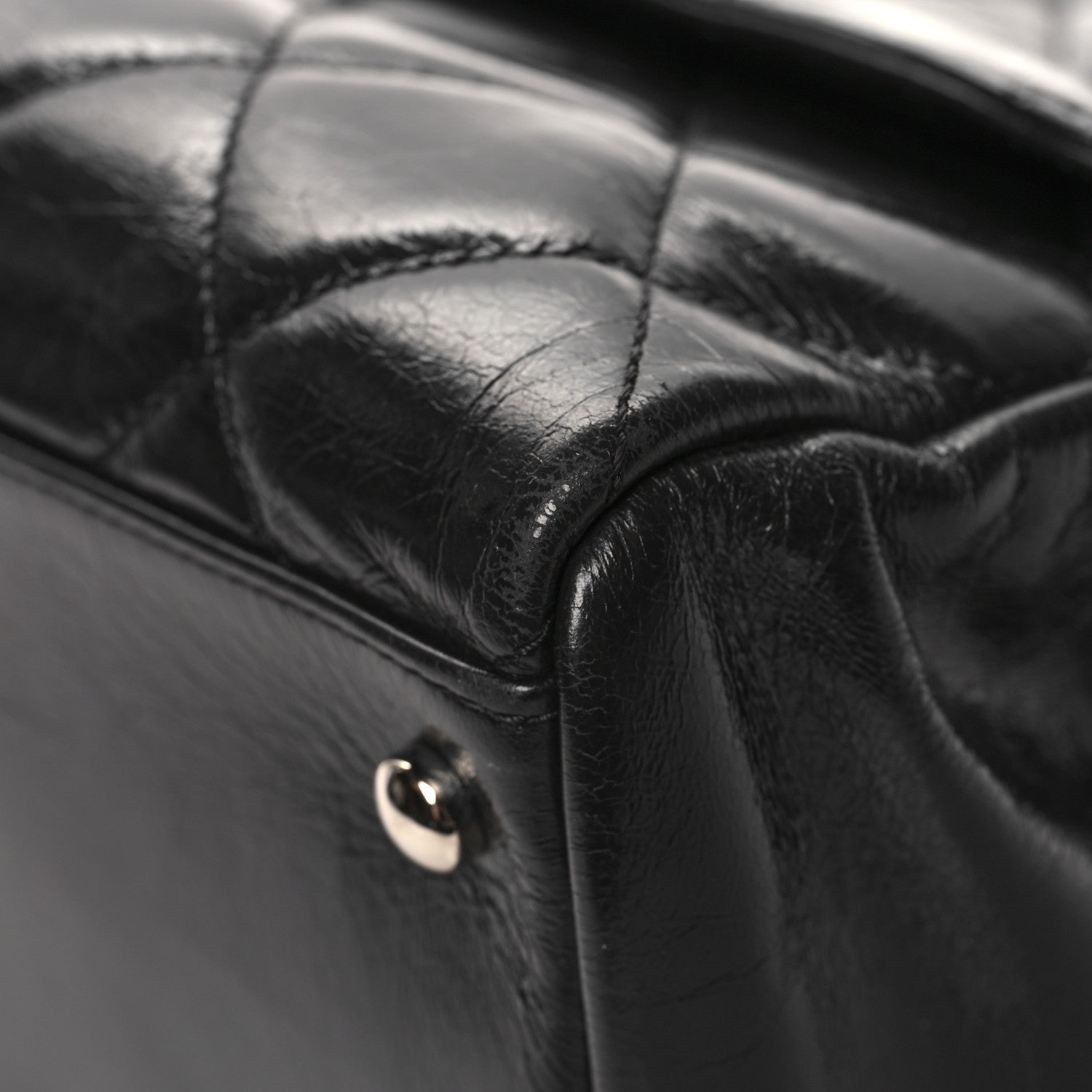 Chanel Glazed Calfskin Quilted Small CC Delivery Tote Black 11 of 11