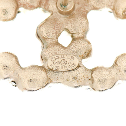 Chanel Pearl Crystal CC Earrings Gold 4 of 5