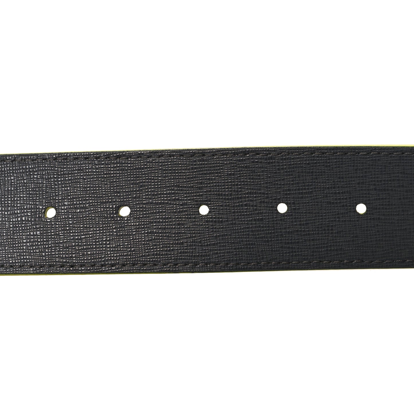 Vitello Century Elite Enamel FF Buckle Belt 105 42 Black Giallo Fluo