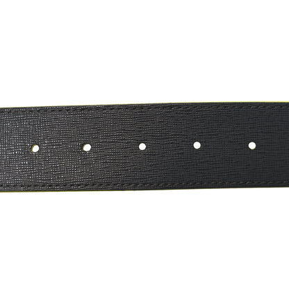 Fendi Vitello Century Elite Enamel FF Buckle Belt 105 42 Black Giallo Fluo 4 of 6
