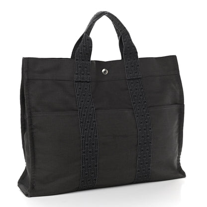 Hermes Canvas Herline MM Tote Grey 3 of 11