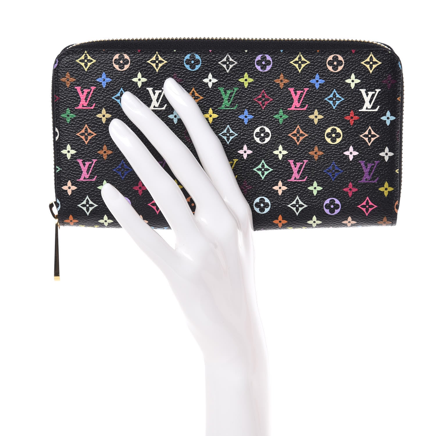 Louis Vuitton Monogram Multicolor Zippy Wallet Black Grenade 2 of 7