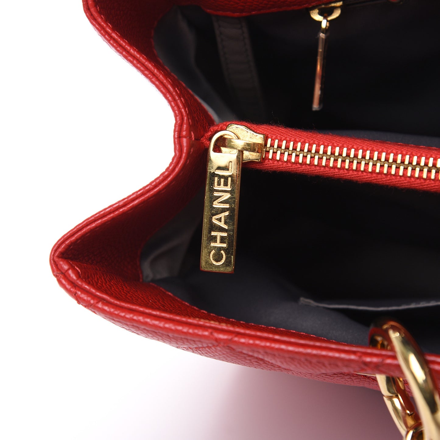 Caviar Quilted Grand Shopping Tote GST Red