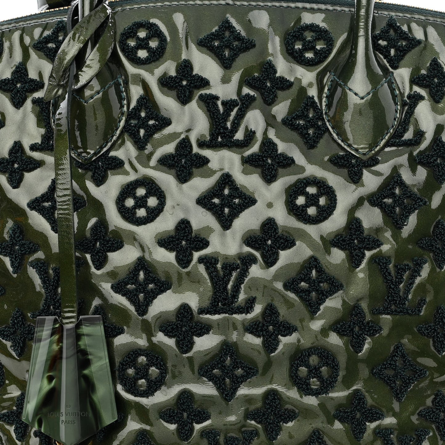 Patent Lambskin Fascination Lockit Vert Fonce