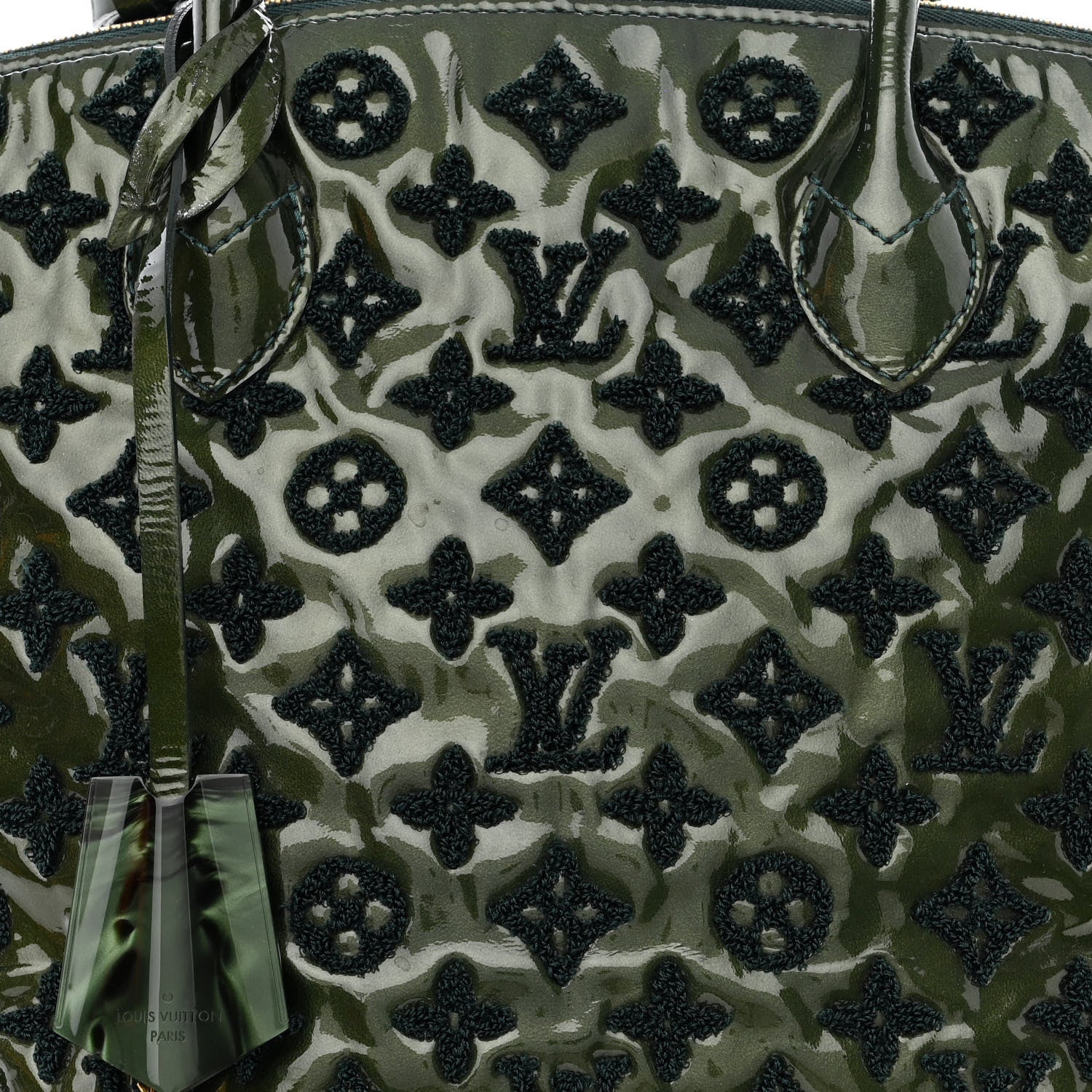Louis Vuitton Patent Lambskin Fascination Lockit Vert Fonce 7 of 9