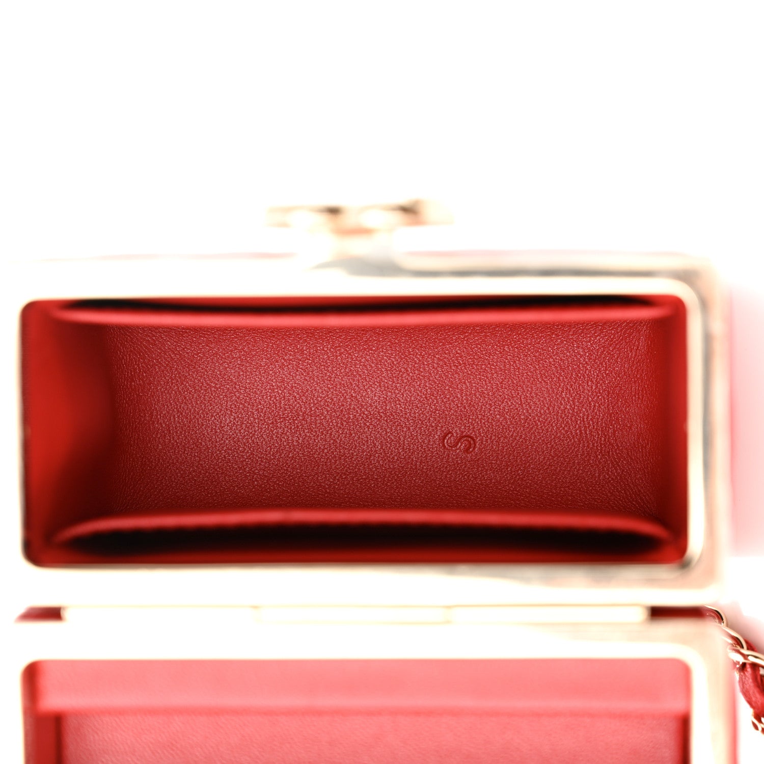 Chanel Lambskin Quilted Small Box With Chain Red 6 of 12