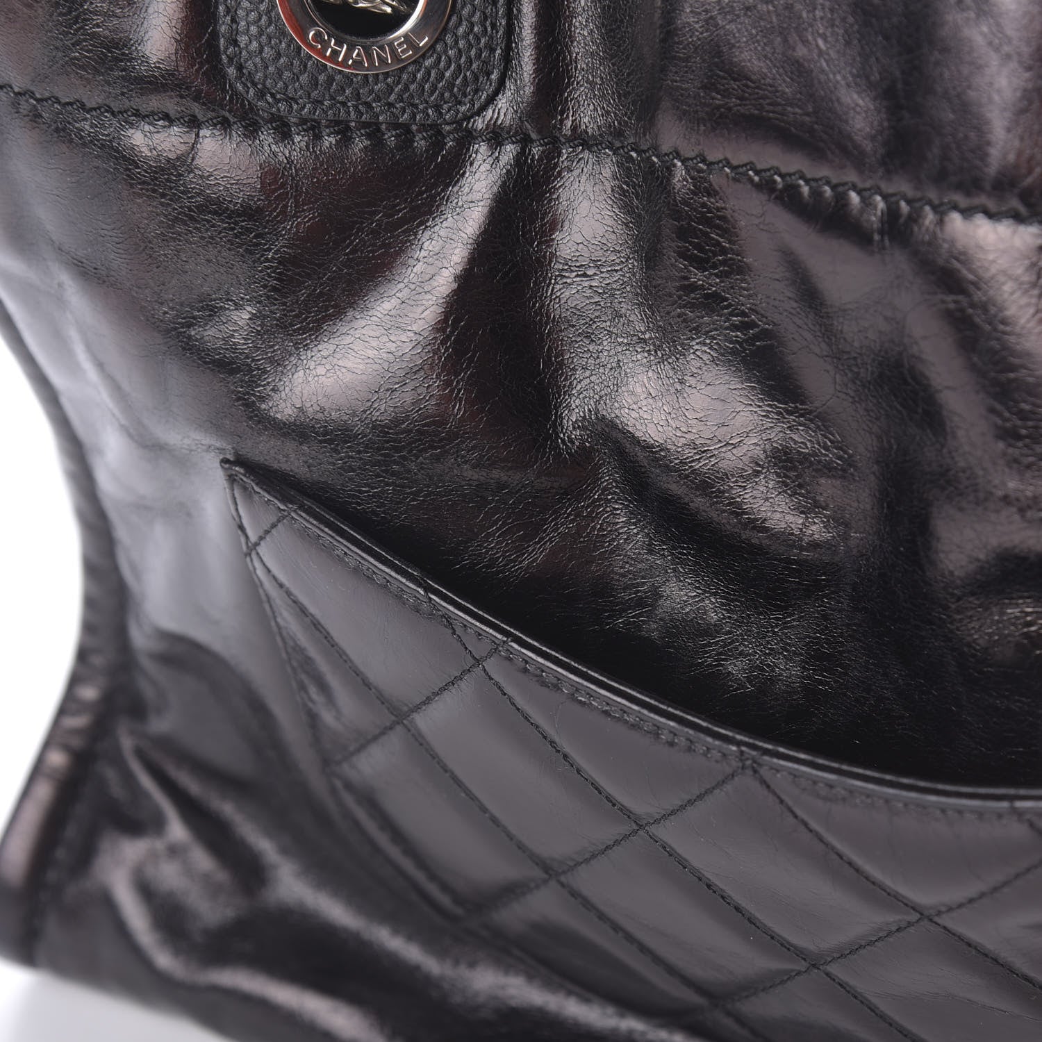Chanel Glazed Calfskin Small Deauville Tote Black 11 of 11