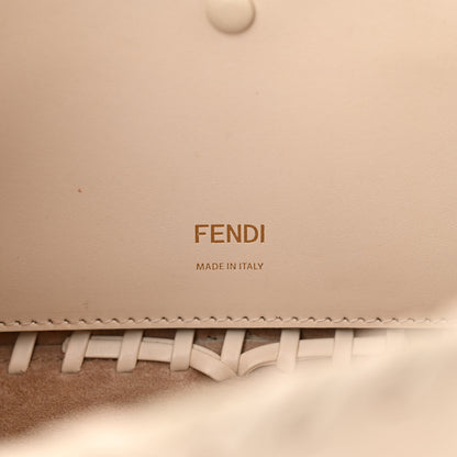 Fendi Vitello King Ceylon Woven Baguette White Ice 6 of 9