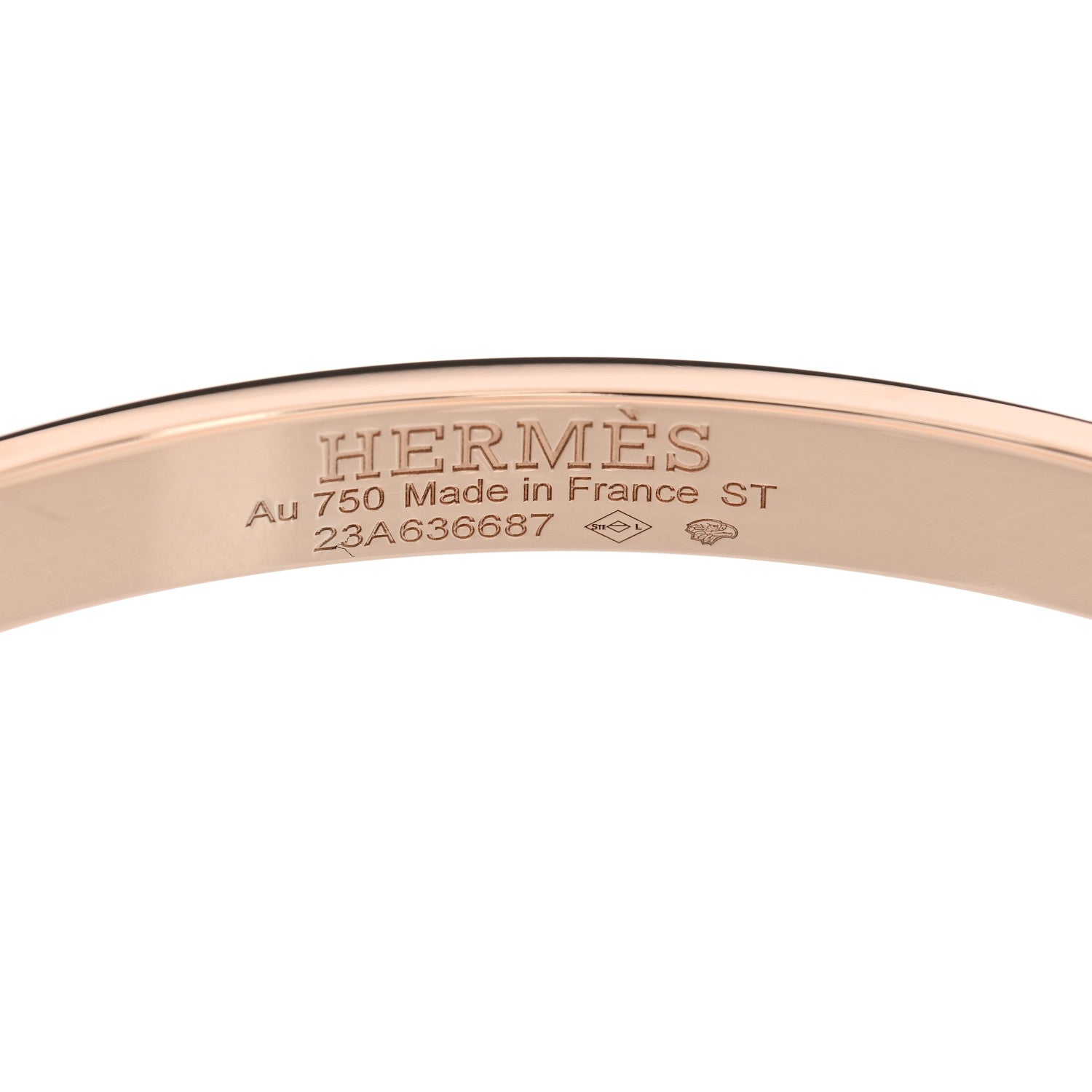 Hermes 18K Rose Gold Diamond PM H D'Ancre Bracelet ST 3 of 4