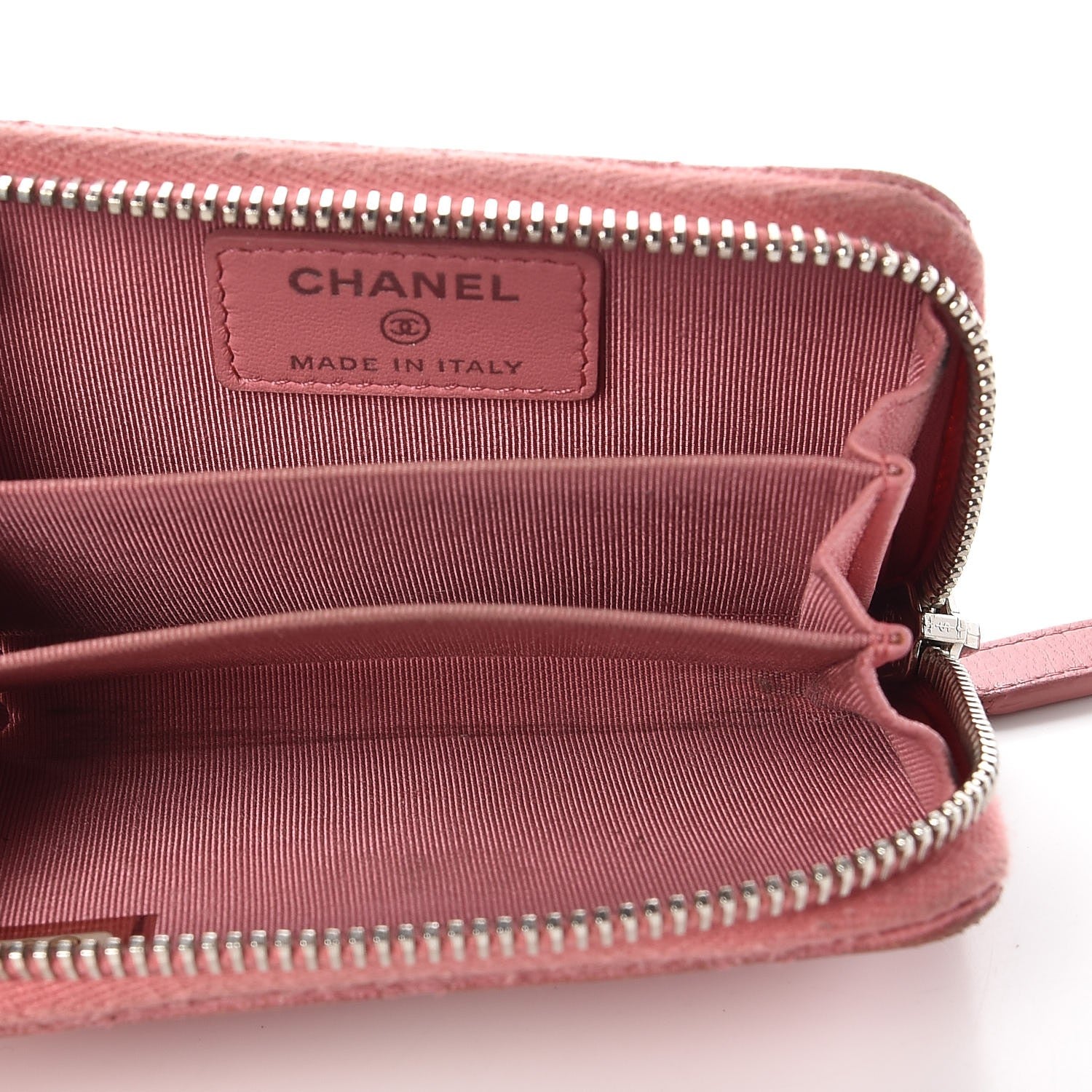 Chanel Lambskin Quilted Zip Around Coin Purse Wallet Pink 5 of 14