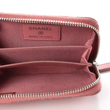 Chanel Lambskin Quilted Zip Around Coin Purse Wallet Pink 5 of 14