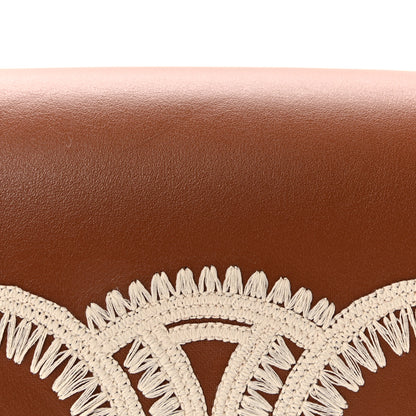 Celine Smooth Calfskin Cuir Triomphe Embroidered Folco Crossbody Bag Tan 8 of 10