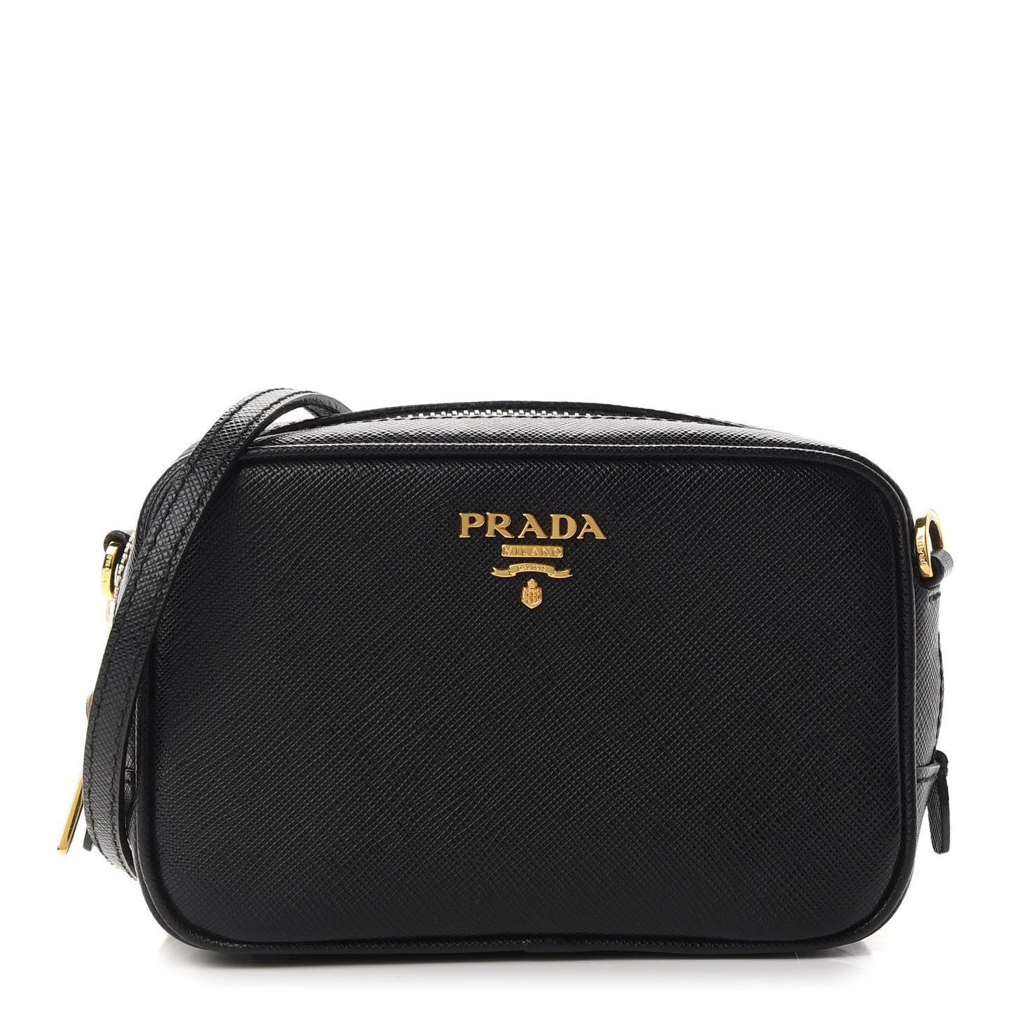 Prada Saffiano Mini Camera Crossbody Bag Black 942396 – FASHIONPHILE