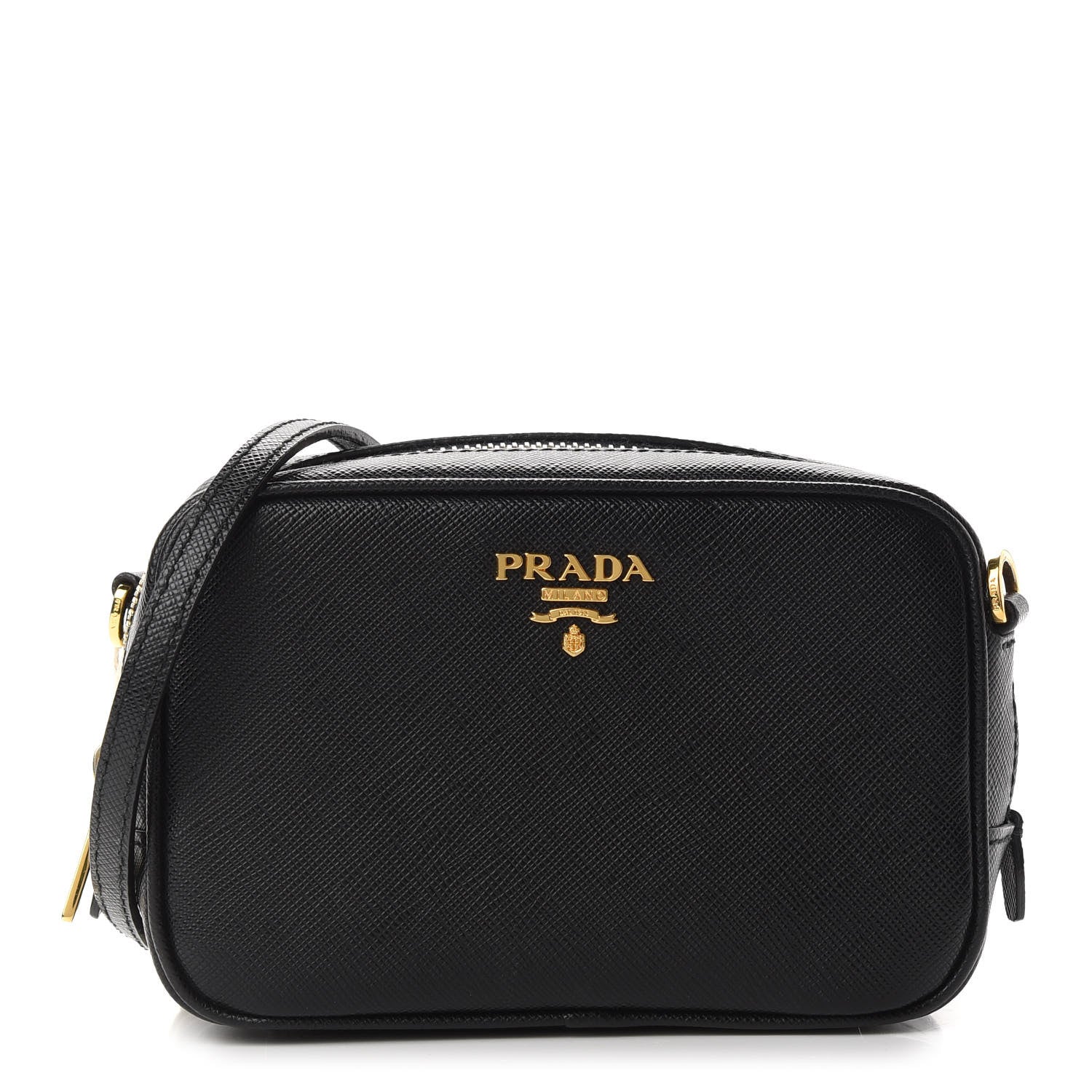 Prada Saffiano Mini Camera Crossbody Bag Black 1 of 9
