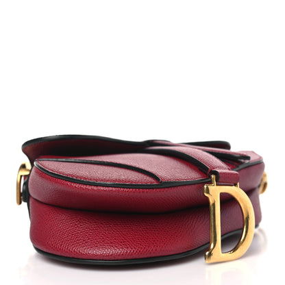 Christian Dior Grained Calfskin Mini Saddle Bag Red 4 of 7