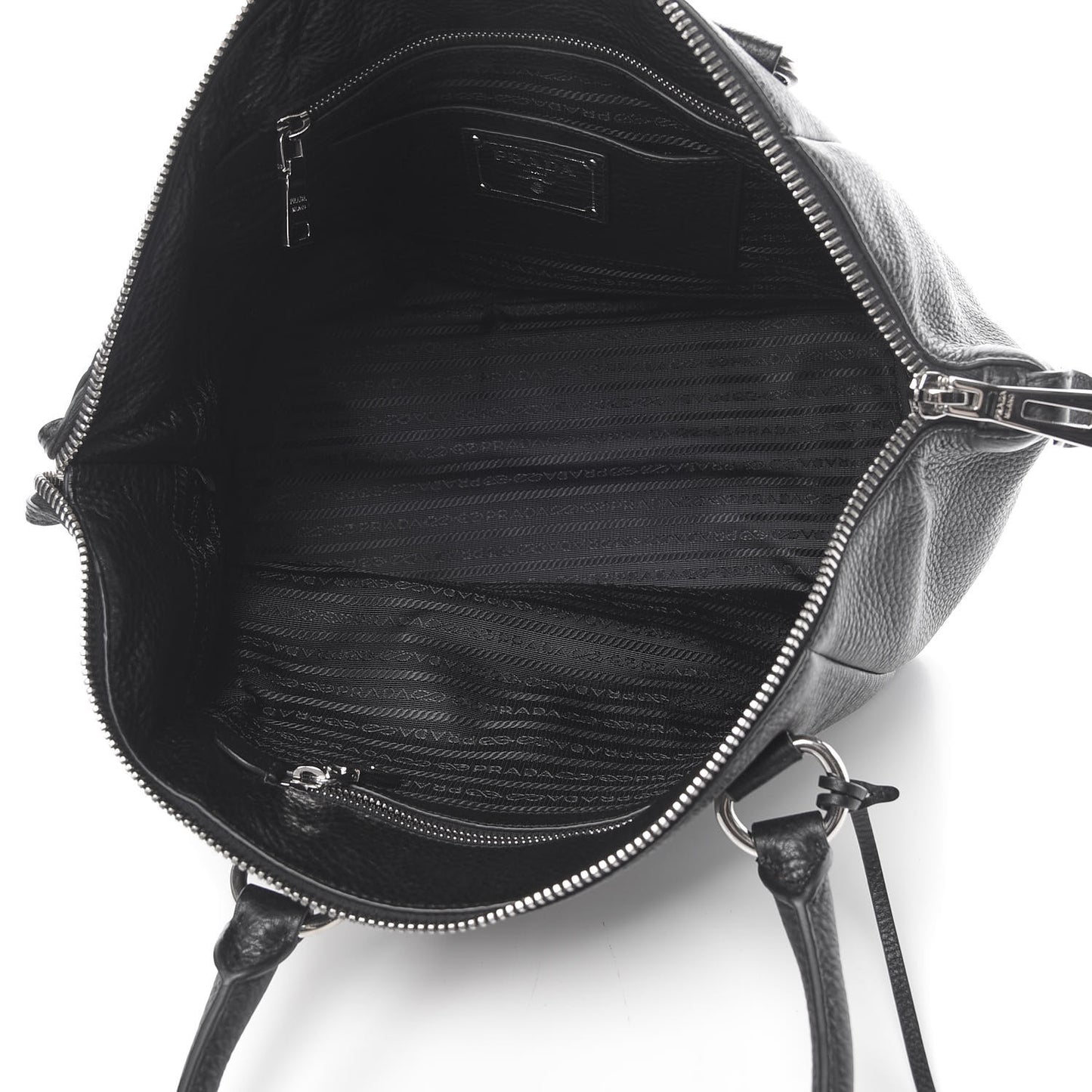 Vitello Daino Double Handle Satchel Black