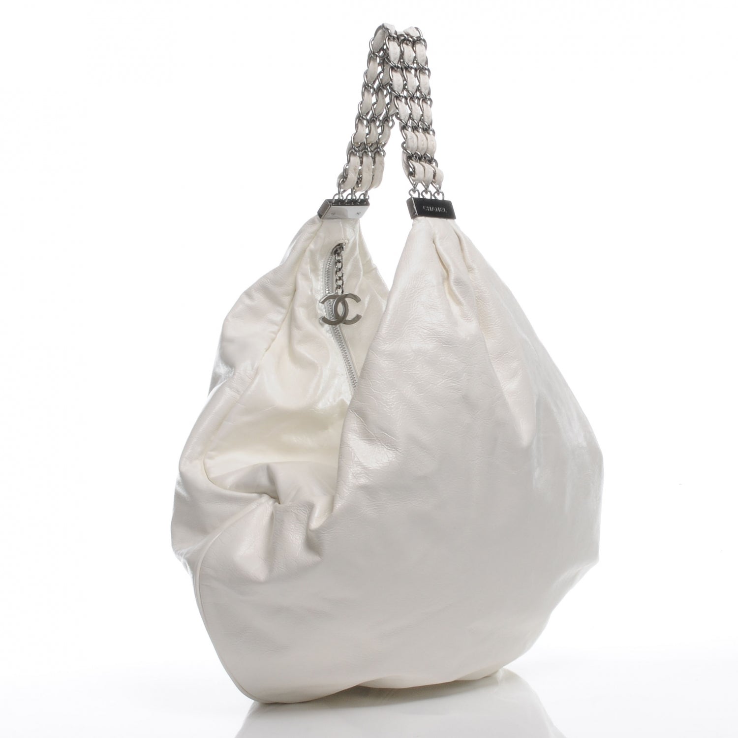 Chanel Lambskin Large Rock and Chain Hobo White 3 of 8