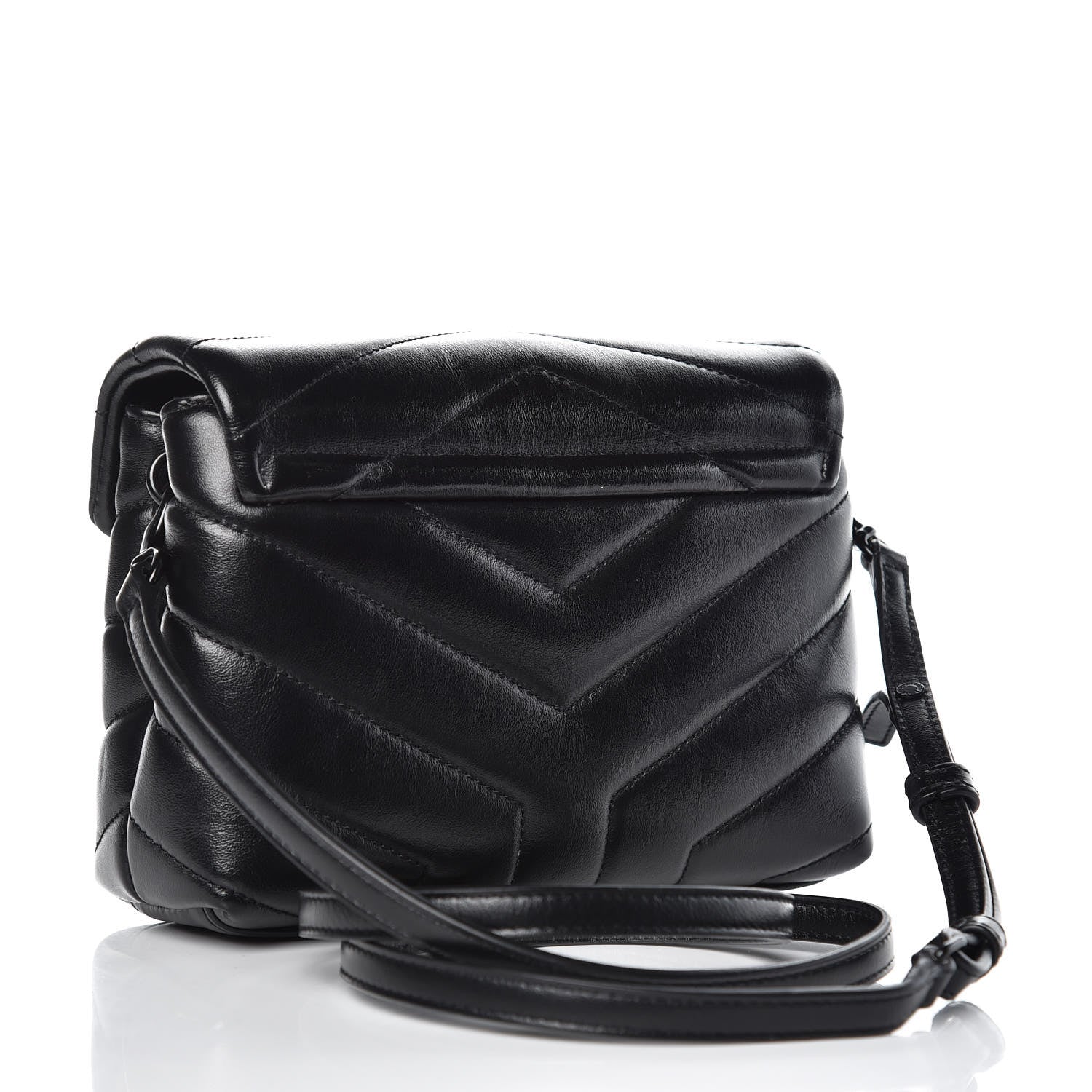 Saint Laurent Calfskin Y Quilted Monogram Toy Loulou Crossbody Bag Black 3 of 8