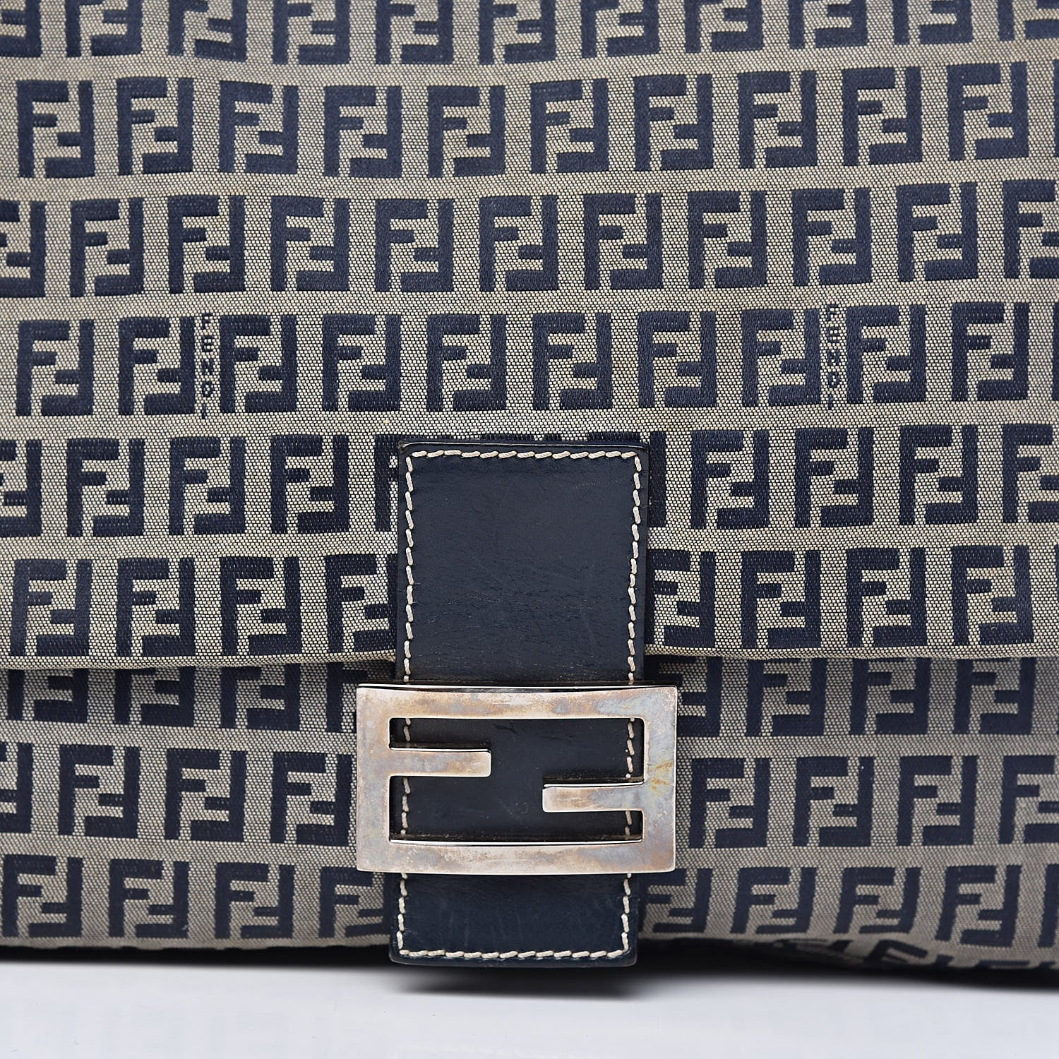 Fendi Zucchino Mama Baguette Navy 14 of 14