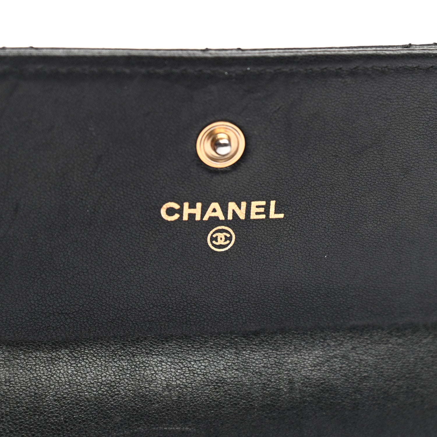 Chanel Lambskin Quilted Large Gusset Flap Wallet Black 6 of 10