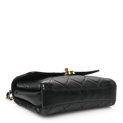 Chanel Lambskin Quilted Small CC Crystal Logo Chain Flap Black 4 of 10