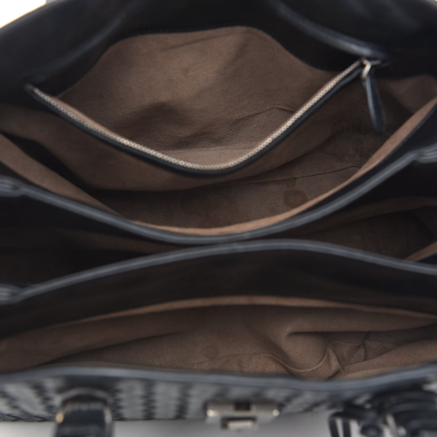 Light Calf Intrecciato Small Roma Black