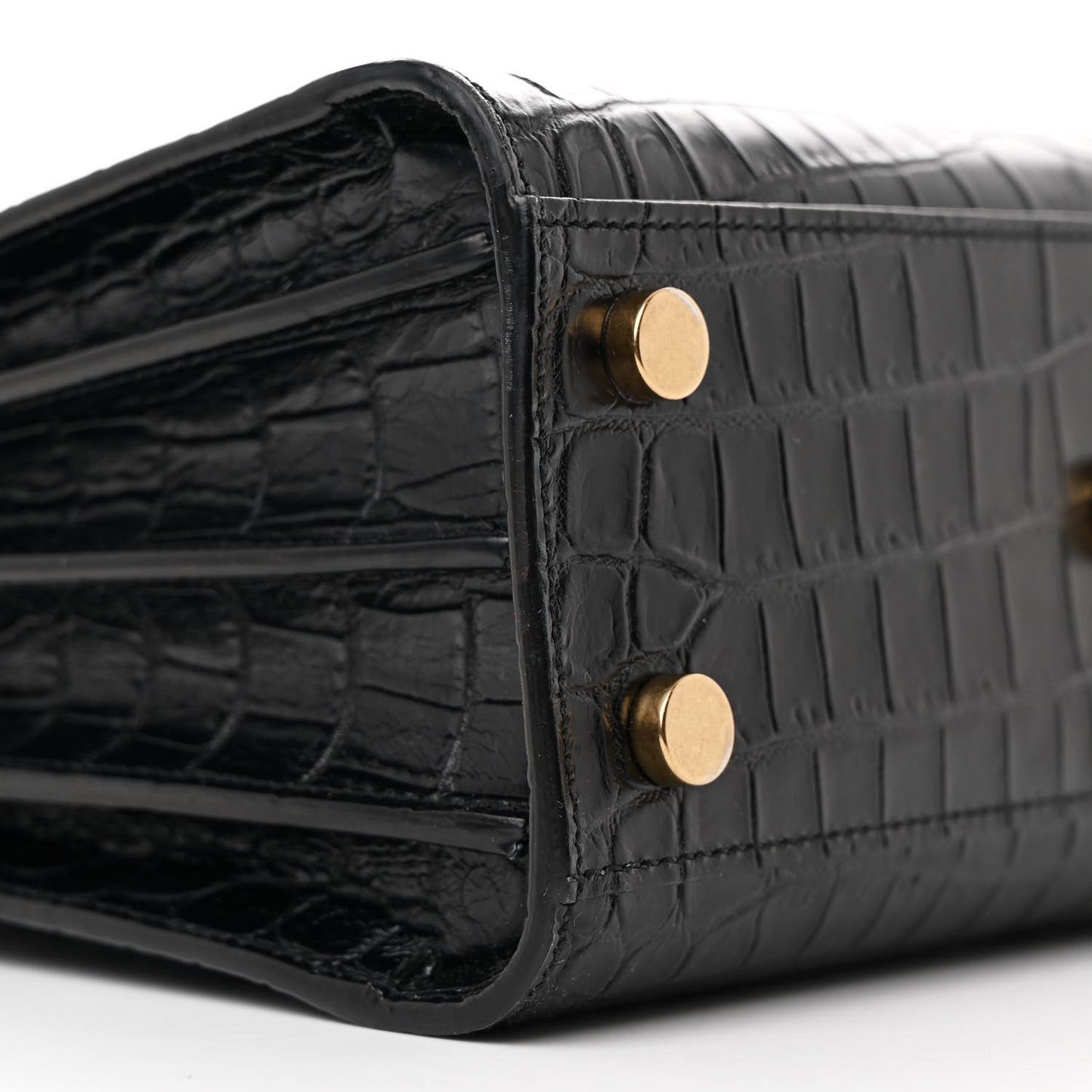 Calfskin Crocodile Embossed Nano Sac De Jour Black
