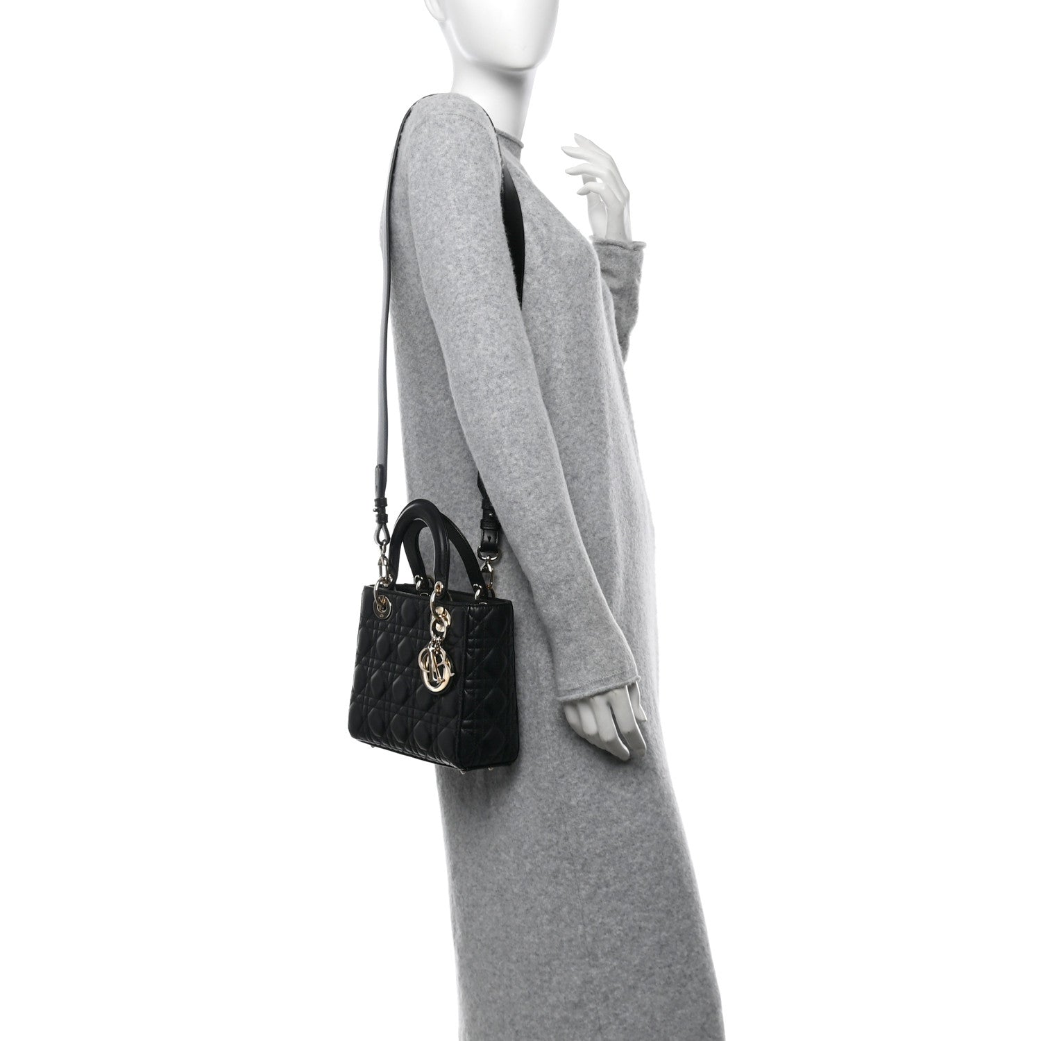 Christian Dior Lambskin Cannage Small My ABCDior Lady Dior Black 2 of 10