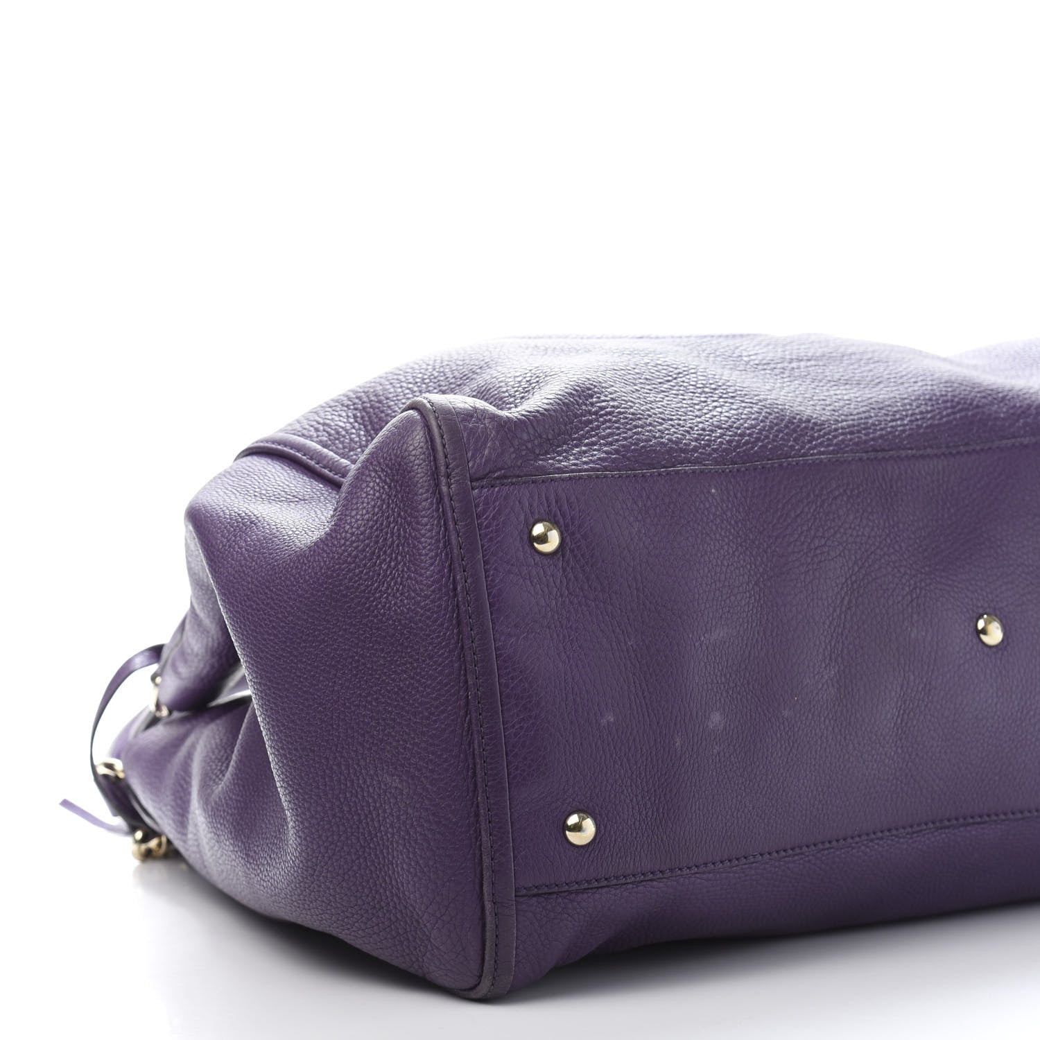 Gucci Pebbled Calfskin Large Soho Shoulder Bag Shine Purple 10 of 13