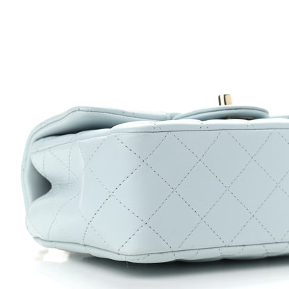 Chanel Lambskin Quilted Mini Top Handle Rectangular Flap Light Blue 8 of 11