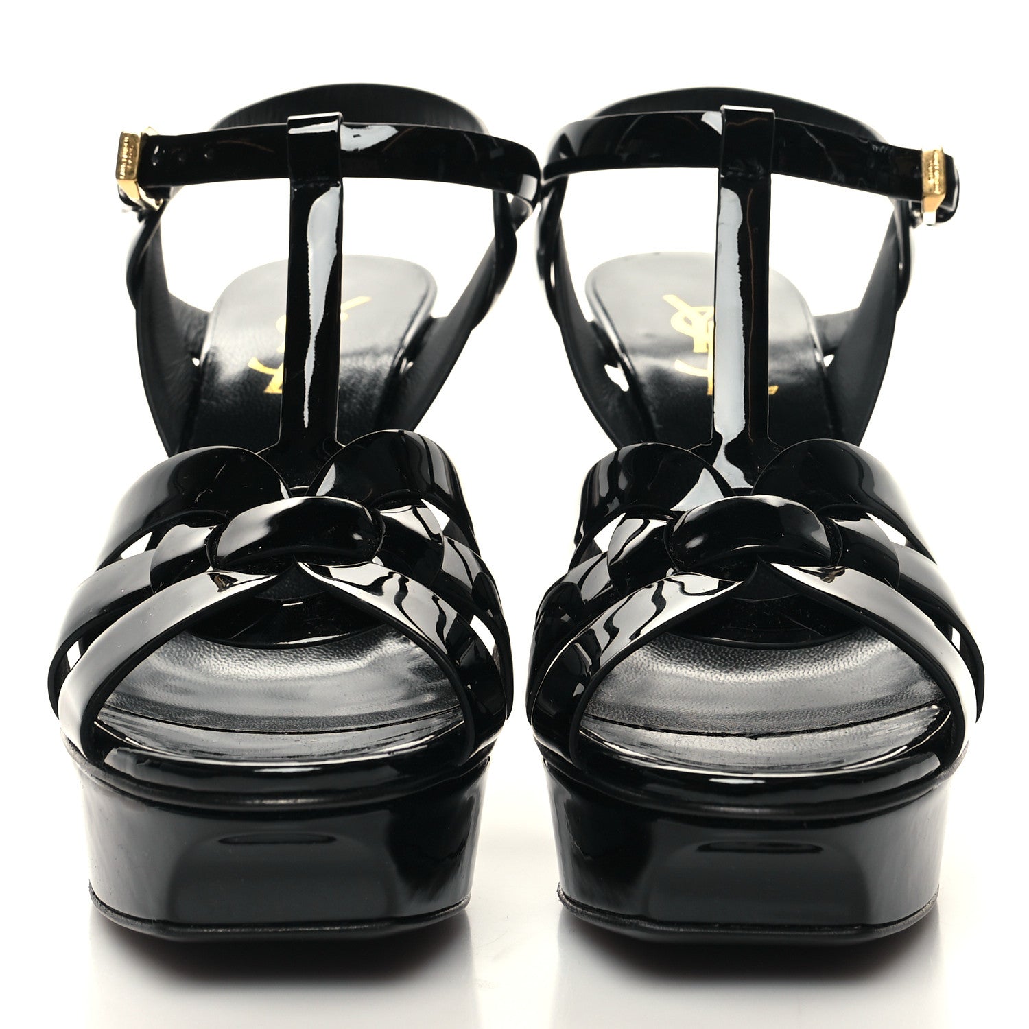 Saint Laurent Patent Tribute 105 Platform Sandals 36 Black 2 of 8