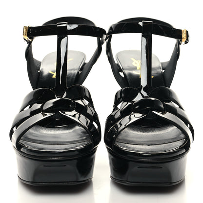 Saint Laurent Patent Tribute 105 Platform Sandals 36 Black 2 of 8