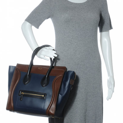 Celine Smooth Calfskin Mini Tri-Color Luggage Navy 2 of 8