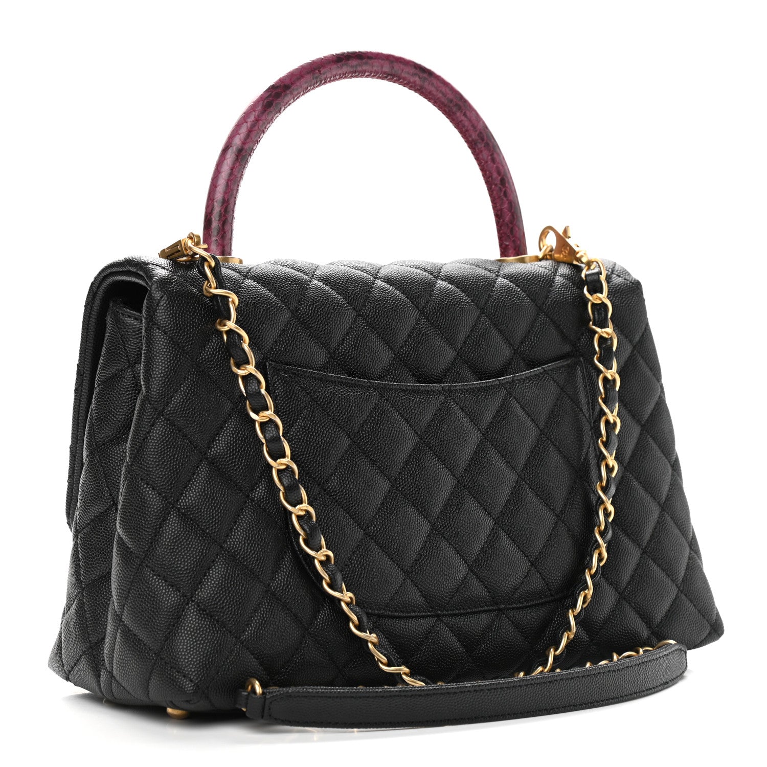 Chanel Caviar Lizard Quilted Small Coco Handle Flap Black 2 of 9