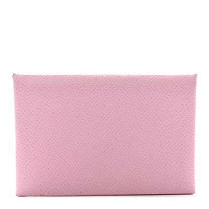 Hermes Epsom Calvi Duo Card Case Mauve Sylvestre 1 of 9