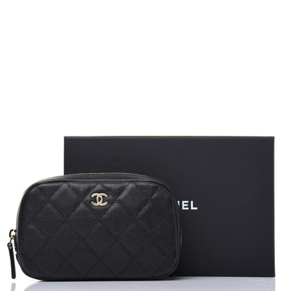 Chanel Caviar Quilted Small Curvy Pouch Cosmetic Case Black 11 of 11
