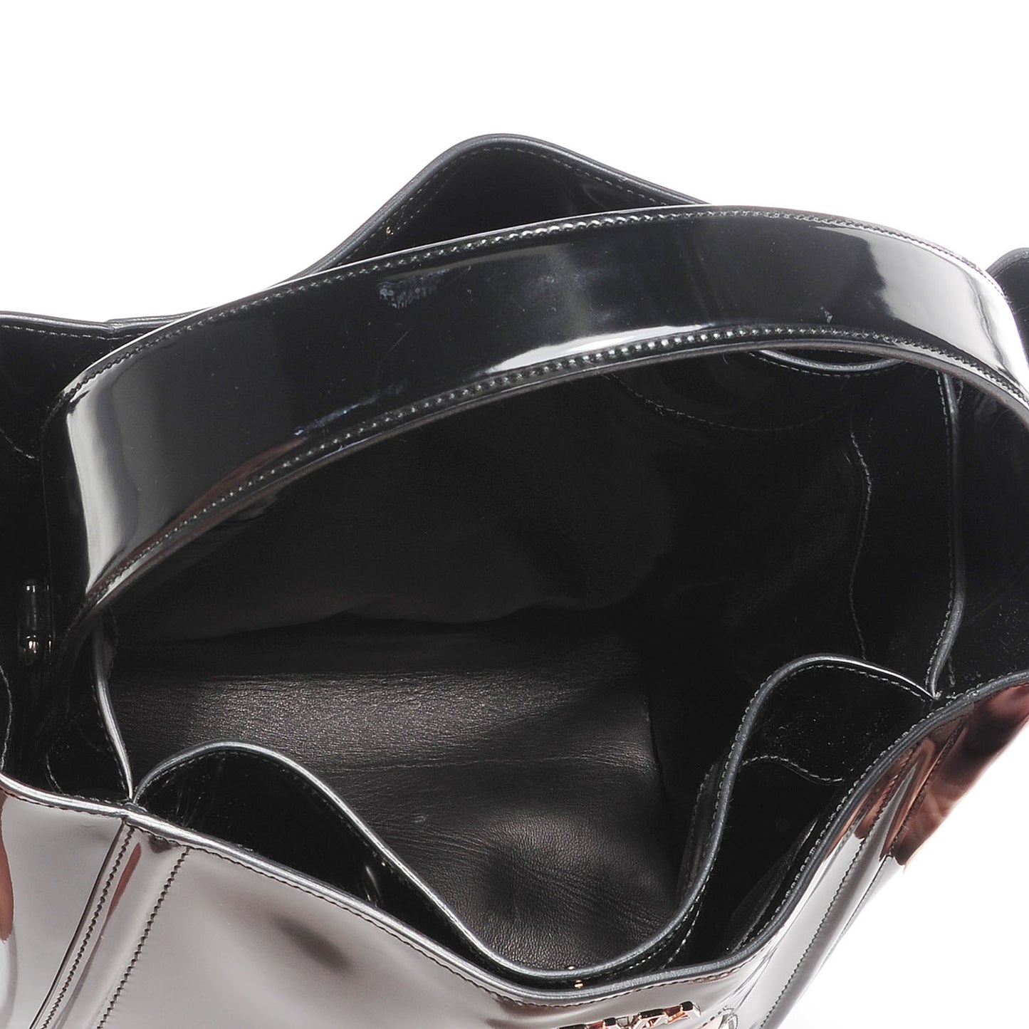 Spazzolato Floral Open Bucket Bag Black White