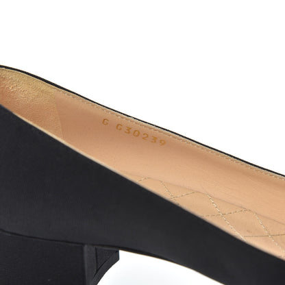 Chanel Grosgrain Patent Calfskin CC Cap Toe Pumps 37.5 Black 8 of 11